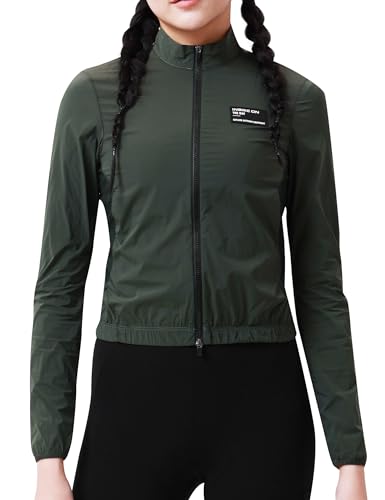 INBIKE Winddichte Jacke Damen Windbreaker Fahrradjacke Leichtweight Atmungsaktiv UV Schutz SPF50+ Fahrrad Rennrad Fashion Arbeit Grün M von INBIKE