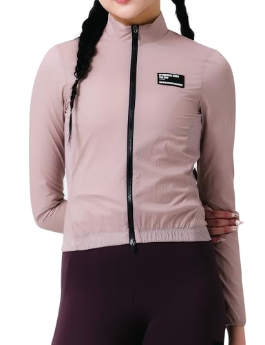 INBIKE Winddichte Jacke Damen Windbreaker Fahrradjacke Leichtweight Atmungsaktiv UV Schutz SPF50+ Fahrrad Rennrad Fashion Arbeit Rosa XL von INBIKE