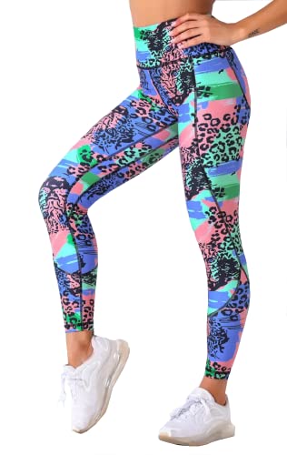 INCHICK Damen Leggings Yoga Fitness Sporthose mit hohem Bund Bunt L von INCHICK