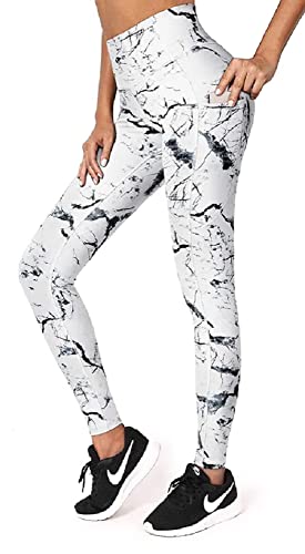 INCHICK Damen Leggings Yoga Fitness Sporthose mit hohem Bund Weiss M von INCHICK