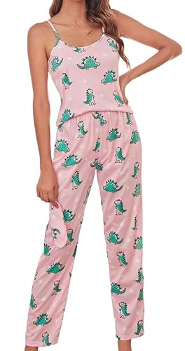 INCHICK Damen Schlafanzug Pyjama Set/2er mit Dino-Motiv XL von INCHICK