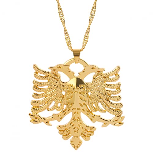INCIDO Anhänger Halskette Albanien Nationalflagge Halskette Adler Nationales Emblem Ehre Halskette für Mann Frauen Mode Anhänger Kette Schmuck Einzigartige Geschenke Schmuck Festival Geschenk von INCIDO