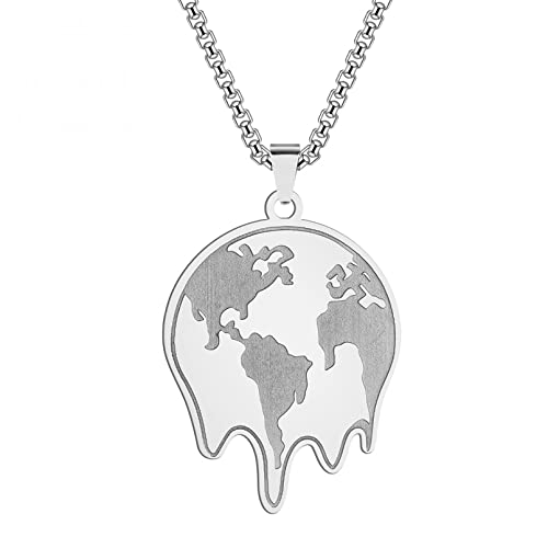INCIDO Anhänger Halskette Melting Earth Halskette Planet Halskette Streetwear Anhänger Punk für Männer und Frauen Schmuck Geschenke INCIDO Anhänger Halskette Melting Earth Halskette Planet Halskette Streetwear Anhänger Punk für Männer und Frauen Schmuck Geschenke von INCIDO