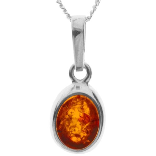 InCollections Damen-Anhänger 925/000 Sterlingsilber mit Bernstein inklusive Panzerkette 42 cm 241A200070980 von INCOLLECTIONS