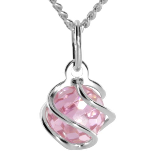 InCollections Damen-Anhänger 925/000 Sterlinsilber mit Zirkonia pink inklusive Panzerkette 45 cm 5420200012401 von INCOLLECTIONS