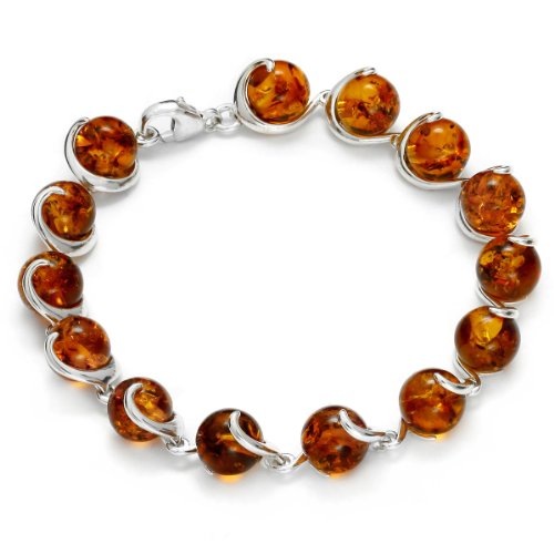 InCollections Damen-Armband 19 cm 925 Sterlingsilber mit Bernstein von INCOLLECTIONS