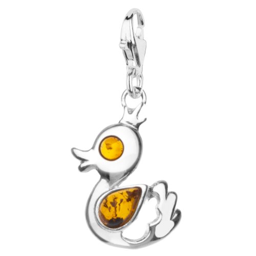 InCollections Damen-Charm-Anhänger 925/000 Sterlingsilber mit Bernstein, Ente 0020200130890 von INCOLLECTIONS