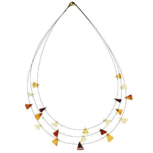 InCollections Damen-Collier 45 cm mit Bernstein, dreieck, OS05654 von INCOLLECTIONS