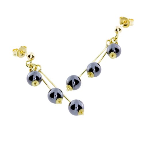 InCollections Damen-Ohrhänger 925/000 Sterlingsilber vergoldet mit Hämatit 2010263276100 von INCOLLECTIONS