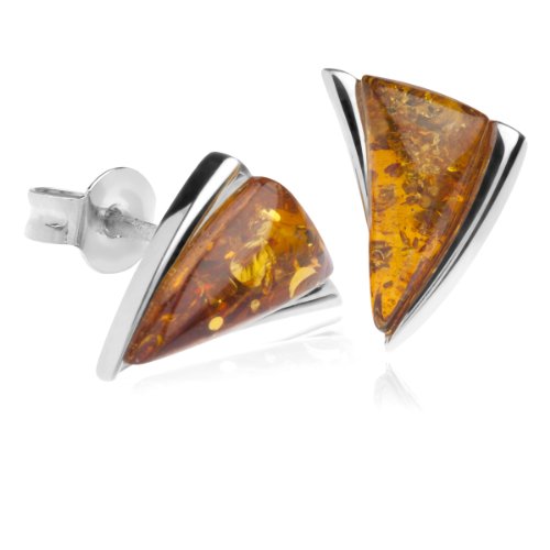 InCollections Damen-Ohrstecker 925 Sterling Silber 2 Bernsteine gelb 10 mm von INCOLLECTIONS