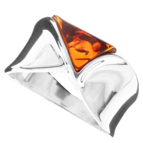 InCollections Damen-Ring 925/000 Sterlingsilber mit Bernstein Größe 64 (20.4) 461A273190100 von INCOLLECTIONS