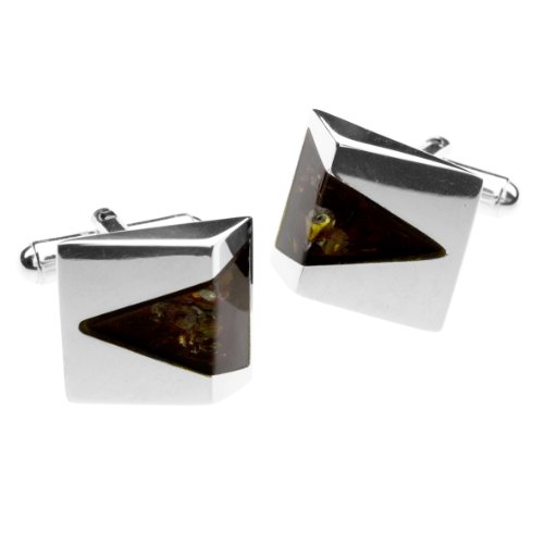 InCollections Herren-Manschettenknopf 925/000 Sterlingsilber mit Bernstein 0110257017340 von INCOLLECTIONS