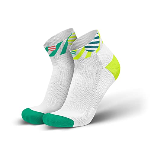 INCYLENCE Globes Short gepolsterte Laufsocken kurz, schweißableitende Running Socks für Damen und Herren, atmungsaktive low cut Sportsocken mit Anti-Blasen Schutz, leichte Kompression, Grün, 35-38 von INCYLENCE