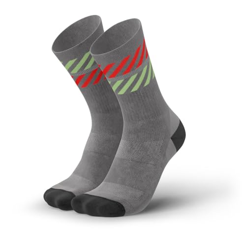 INCYLENCE Lanes · dünne Merinosocken lang, atmungsaktive Sportsocken mit Anti-Blasen Schutz, 40% wärmeisolierende Merinowolle, Herbst & Frühlings Socken · Wander- & Fahrradsocken (35-38, Grey Inferno) von INCYLENCE