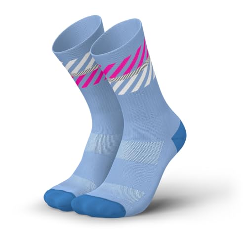 INCYLENCE Lanes · dünne Merinosocken lang, atmungsaktive Sportsocken mit Anti-Blasen Schutz, 40% wärmeisolierende Merinowolle, Herbst & Frühlings Socken · Wander- & Fahrradsocken (43-46, Water Pink) von INCYLENCE