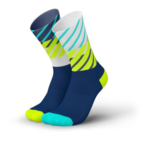 INCYLENCE Laufsocken für Damen und Herren mit leichter Kompression,1 Paar (DE/NL/SE/PL, Numerisch, 35, 38, Regular, Regular, Diagonals Navy Canary) von INCYLENCE