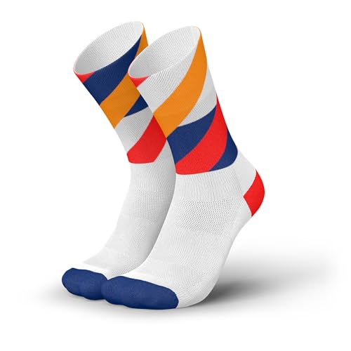 INCYLENCE Laufsocken für Damen und Herren mit leichter Kompression,1 Paar (DE/NL/SE/PL, Numerisch, 35, 38, Regular, Regular, Loops White Orange Inferno) von INCYLENCE