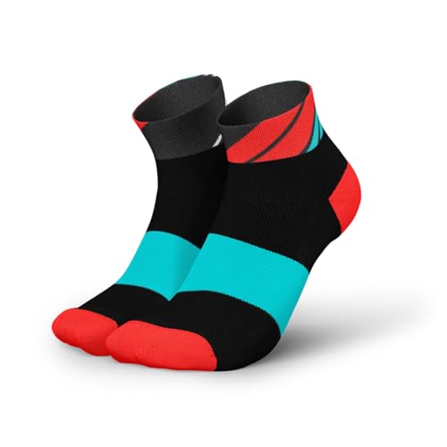 INCYLENCE Laufsocken kurz für Damen und Herren mit leichter Kompression,1 Paar (DE/NL/SE/PL, Numerisch, 35, 38, Regular, Regular, Ladders Black Inferno) von INCYLENCE