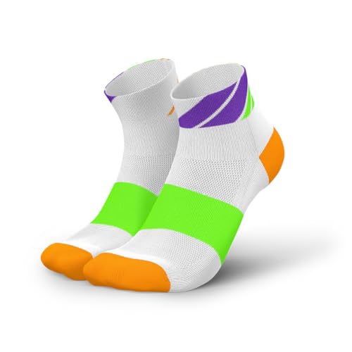 INCYLENCE Laufsocken kurz für Damen und Herren mit leichter Kompression,1 Paar (DE/NL/SE/PL, Numerisch, 35, 38, Regular, Regular, Ladders Orange Green) von INCYLENCE