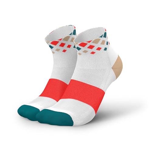 INCYLENCE Laufsocken kurz für Damen und Herren mit leichter Kompression,1 Paar (DE/NL/SE/PL, Numerisch, 39, 42, Regular, Regular, Crystals White Inferno) von INCYLENCE