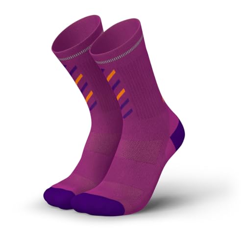 INCYLENCE Merino Winter Laufsocken mit gezielter Kompression, Damen und Herren, 1 Paar, Magenta Orange, Gr. 35-38 von INCYLENCE