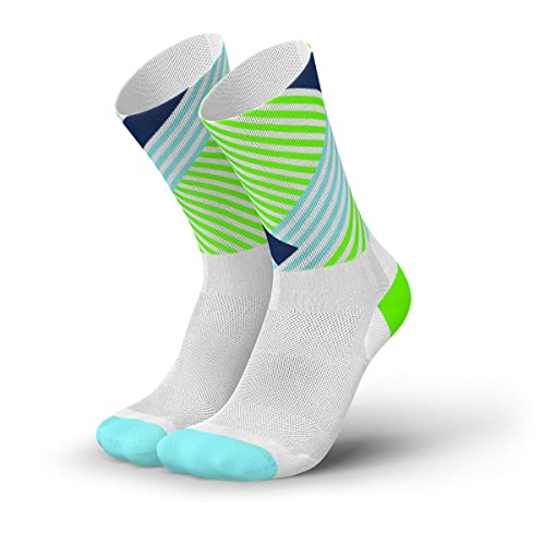 INCYLENCE Overlays Sportsocken lang, leichte Running Socks, atmungsaktive Funktionssocken mit Anti-Blasen Schutz, Socken, Neon-grün, 35-38 von INCYLENCE
