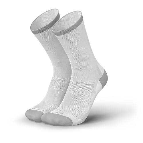 INCYLENCE Rennrad Socken Weiß - Ultradünne Fahrradsocken mit leichter Kompression, atmungsaktiv und glatter Zehennaht, 1 Paar, 39-42 von INCYLENCE