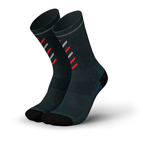 INCYLENCE Rise gepolsterte Merinosocken lang, Winter Socks, atmungsaktive Sportsocken mit Anti-Blasen Schutz, Kompressionsstrümpfe (Ottanio Inferno, 35-38) von INCYLENCE