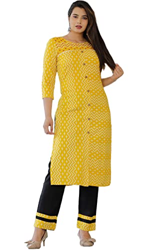 INDACORIFY Wunderschöner Kurti-Hosenanzug aus Rayon-Sequenz für Mädchen und Frauen, Festliche Party-Bürokleidung, Salwar Kameez (Medium(38)) von INDACORIFY