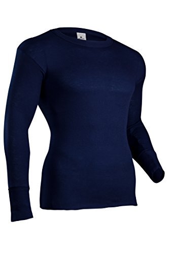 Indera Herren Tall Polypropylen Performance Rippstrick Thermounterwäsche Top, Navy, L von INDERA