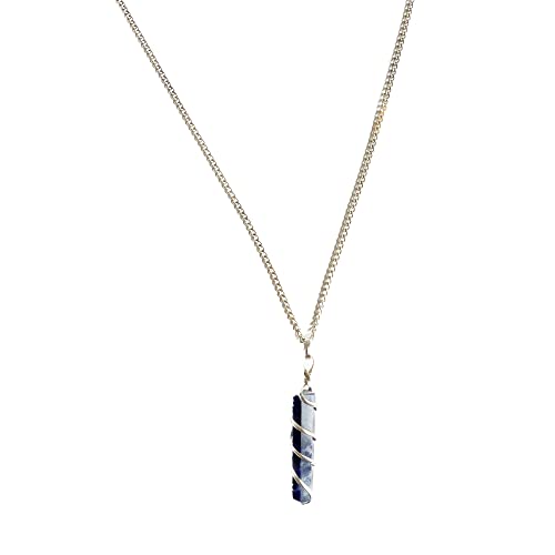 INDIA MADE Natürlicher Lapislazuli-Kristall-Bleistift-Anhänger mit Kette, für Uni, ca. 5 cm, Farbe: Blau-B0BLVYXW7P, Silber, künstlicher Saphir, Silber, Erstellter Saphir INDIA MADE Natürlicher Lapislazuli-Kristall-Bleistift-Anhänger mit Kette, für Uni, ca. 5 cm, Farbe: Blau-B0BLVYXW7P, Silber, künstlicher Saphir, Silber, Erstellter Saphir von INDIA MADE