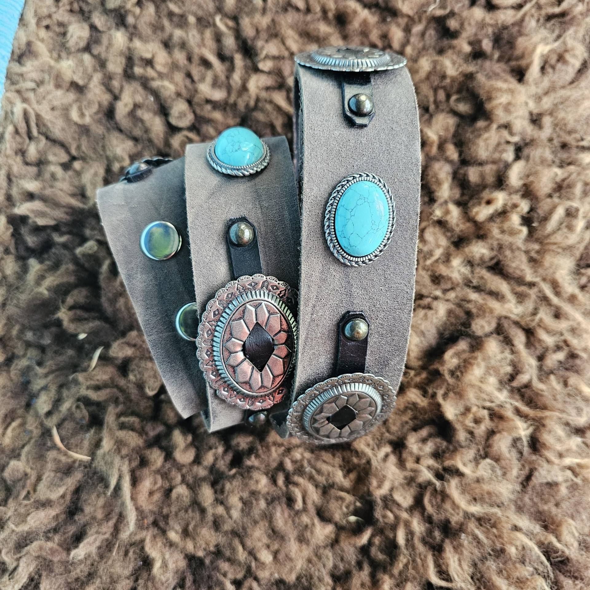 Ledergürtel - Wechselgürtel, Buckle-Gürtel, Braun, Vintage-Optik, Mit Concha | Gü 16 von INDIANSTYLE