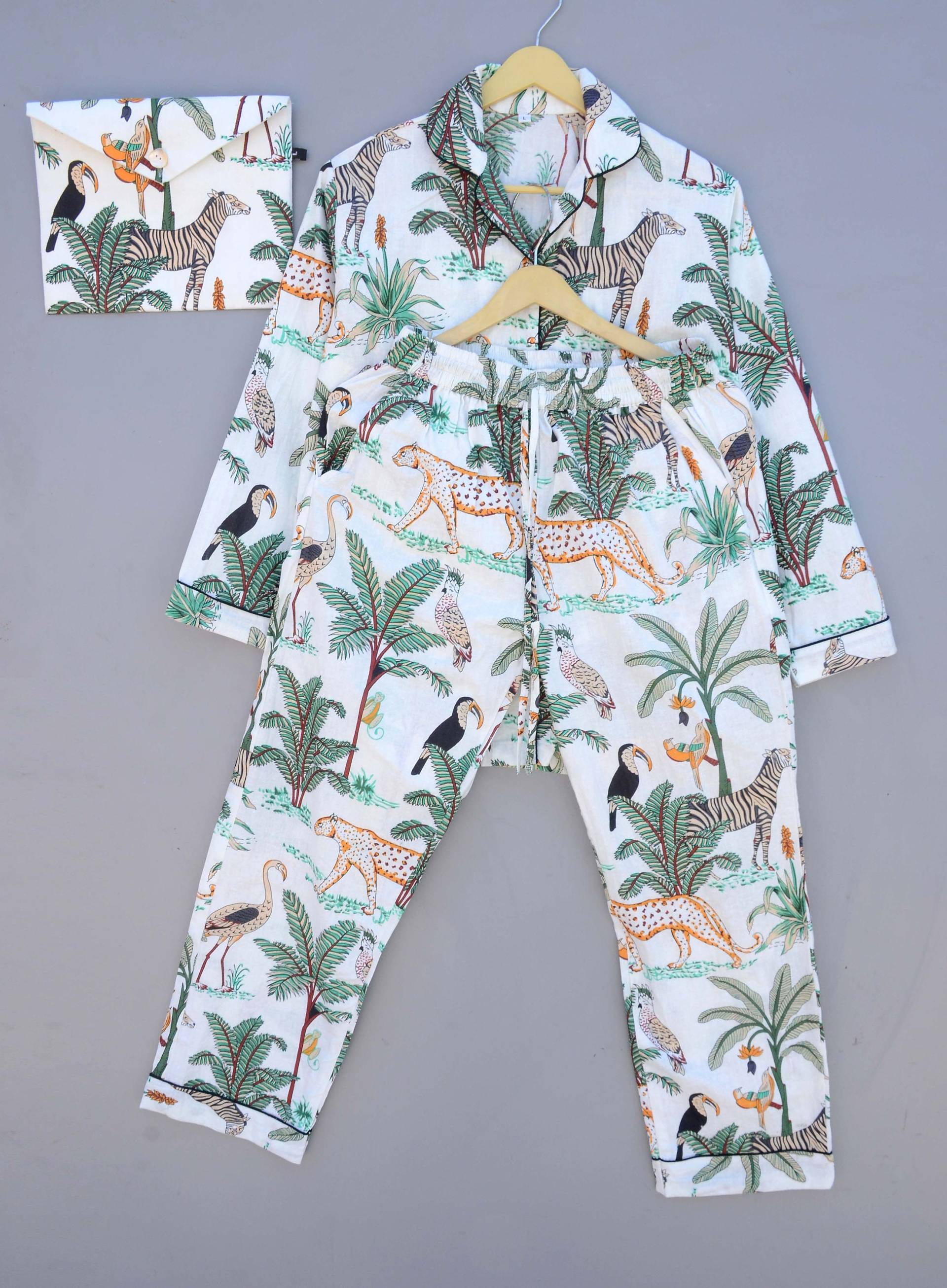 Tierhand Block Print Baumwolle Pj Set, Pyjama Set Frauen, Brautjungfer Frauen Nachtwäsche, Geschenke von INDIANVOGUEStudio