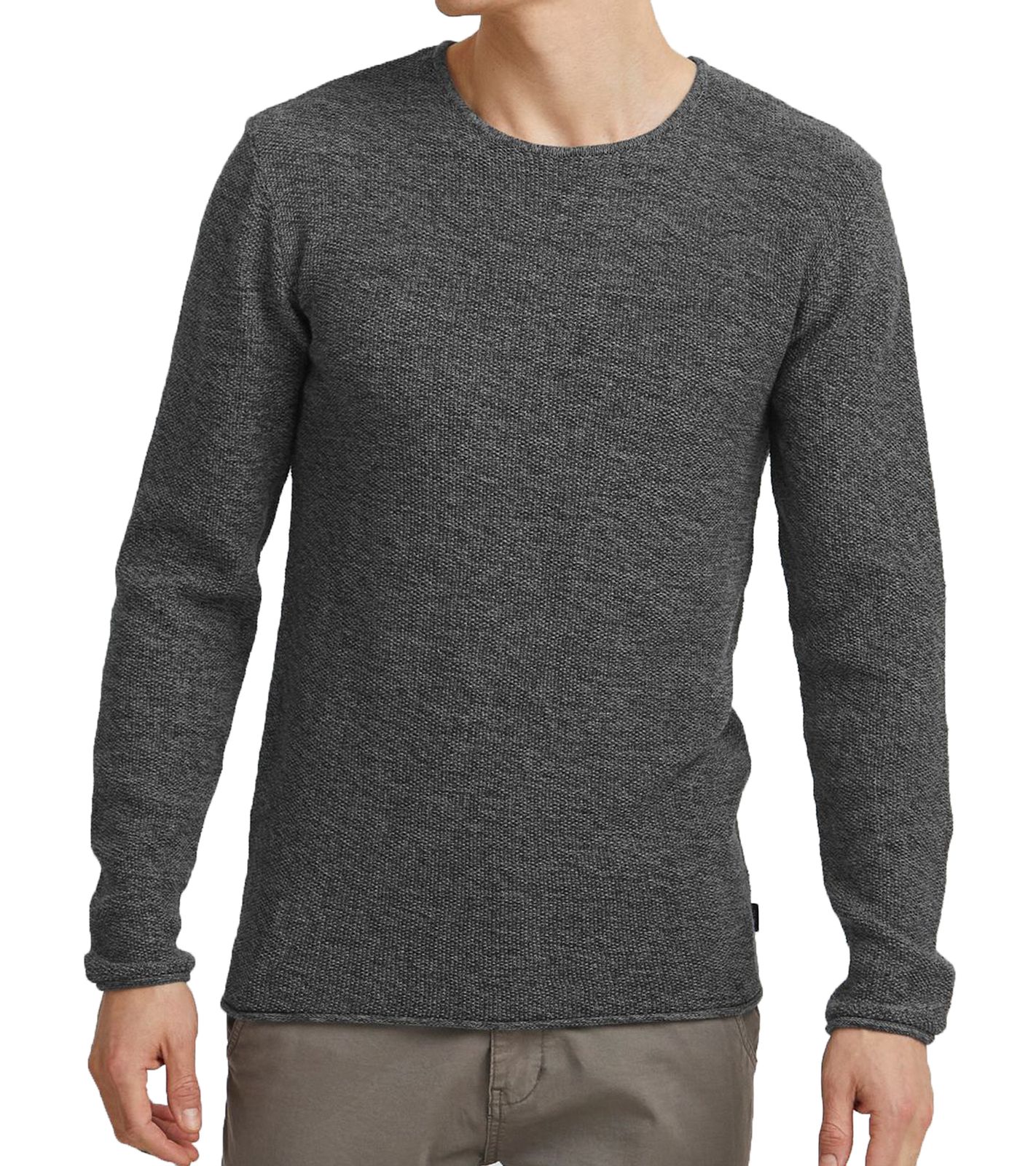 INDICODE Corto Feinstrick-Pullover nachhaltiger Herren Baumwoll-Pulli 30-413MM 915 Grau von INDICODE