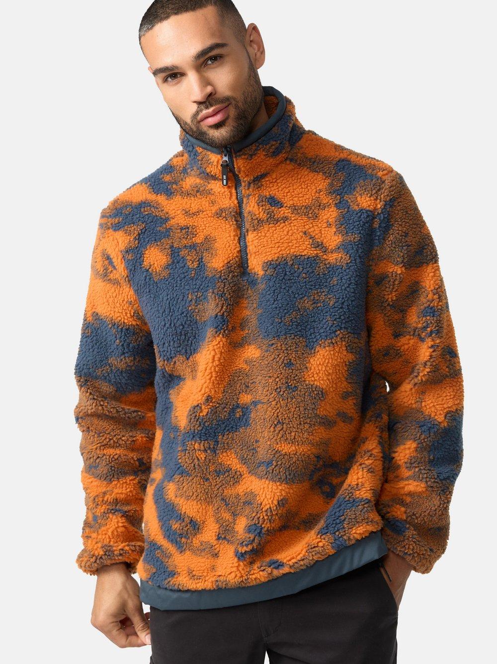 Indicode Fleecepullover Herren gemustert, orange Indicode Fleecepullover Herren gemustert, orange von INDICODE