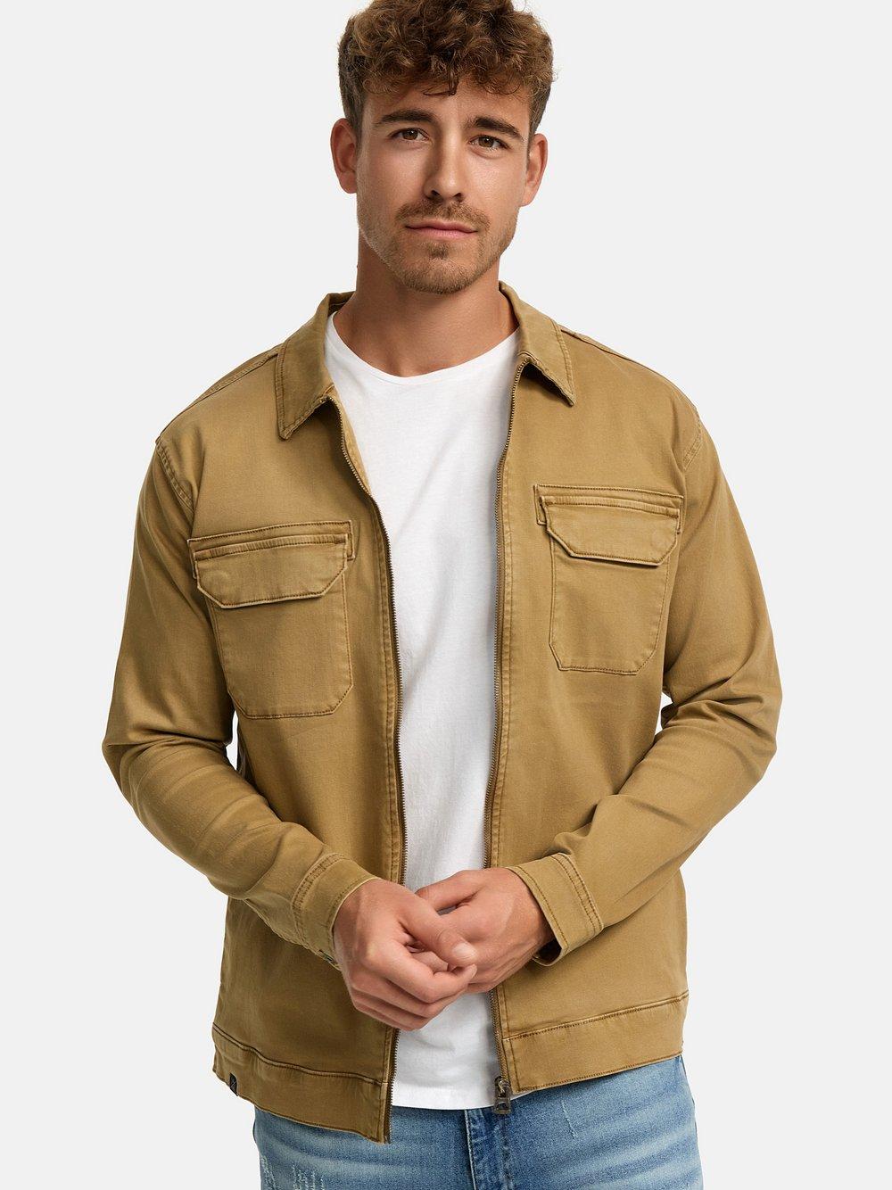 Indicode Hemd Langarm Herren Regular Fit Baumwolle, beige von INDICODE