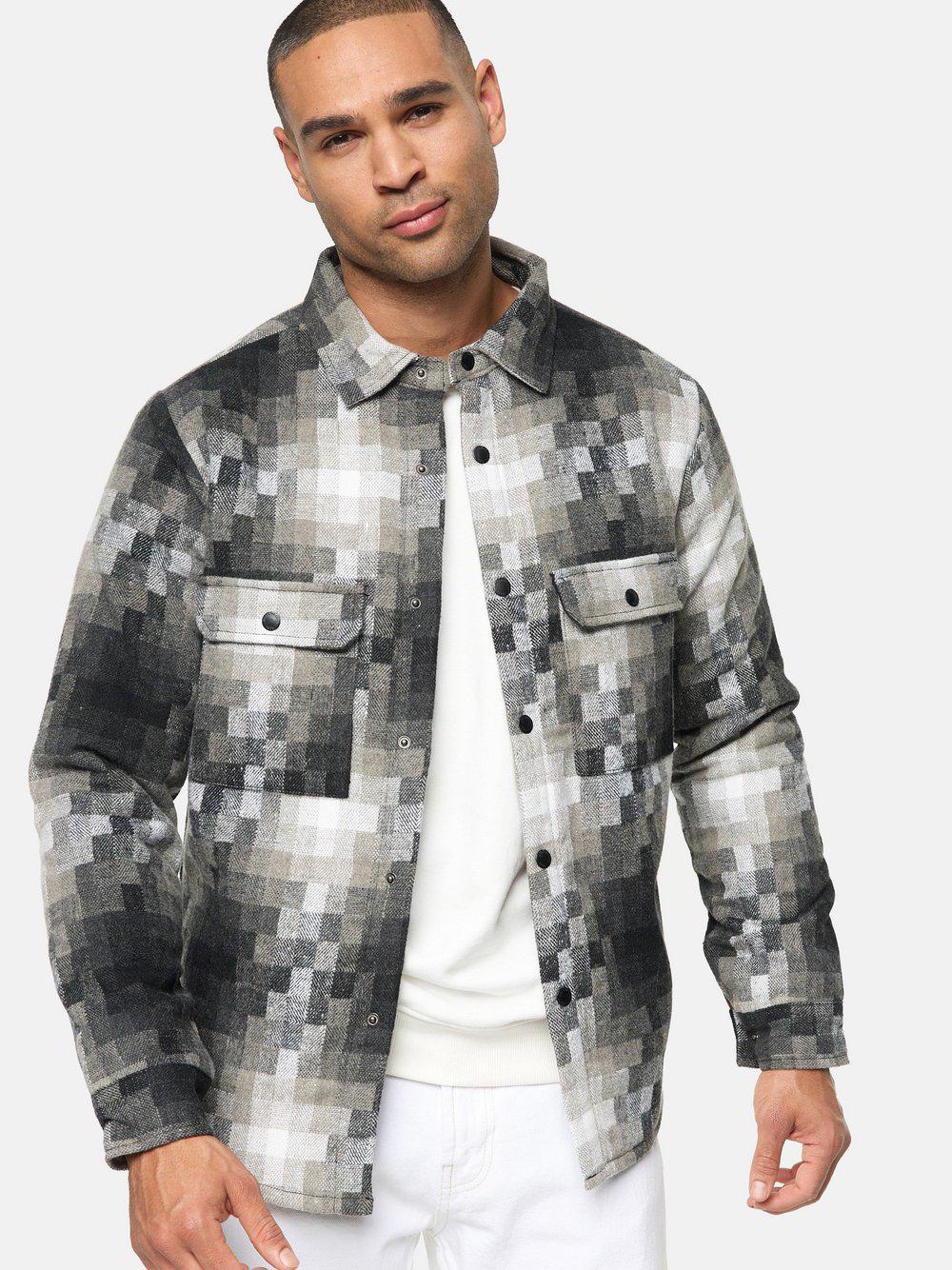 Indicode Hemd Langarm Herren kariert, grau von INDICODE