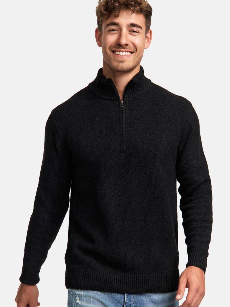 Indicode Strickpullover Herren Grobstrick, schwarz von INDICODE