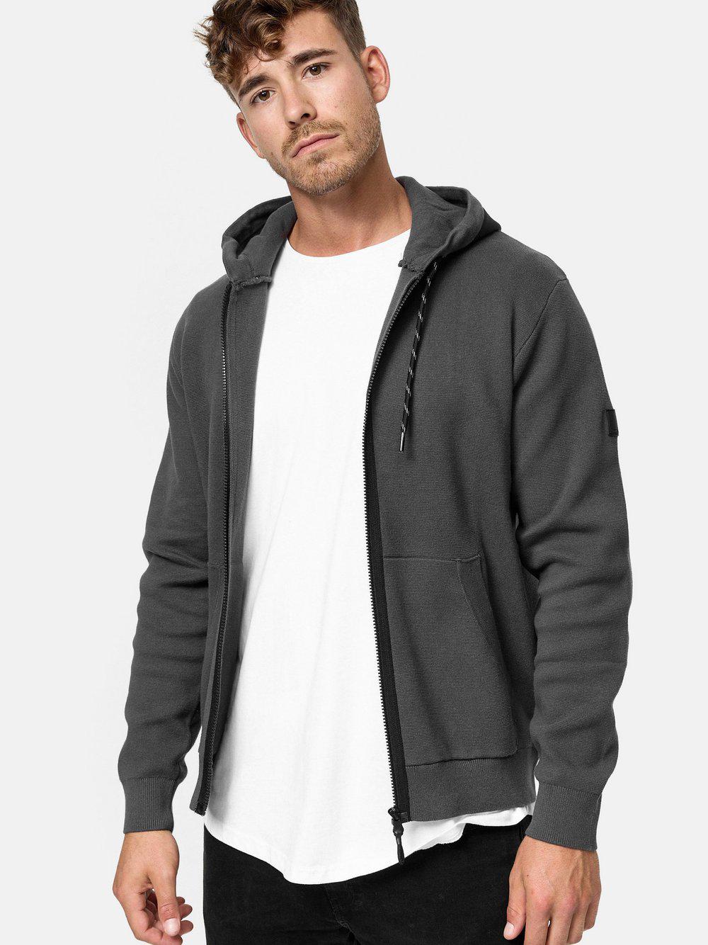 Indicode Sweatjacke Herren Baumwolle, anthrazit von INDICODE