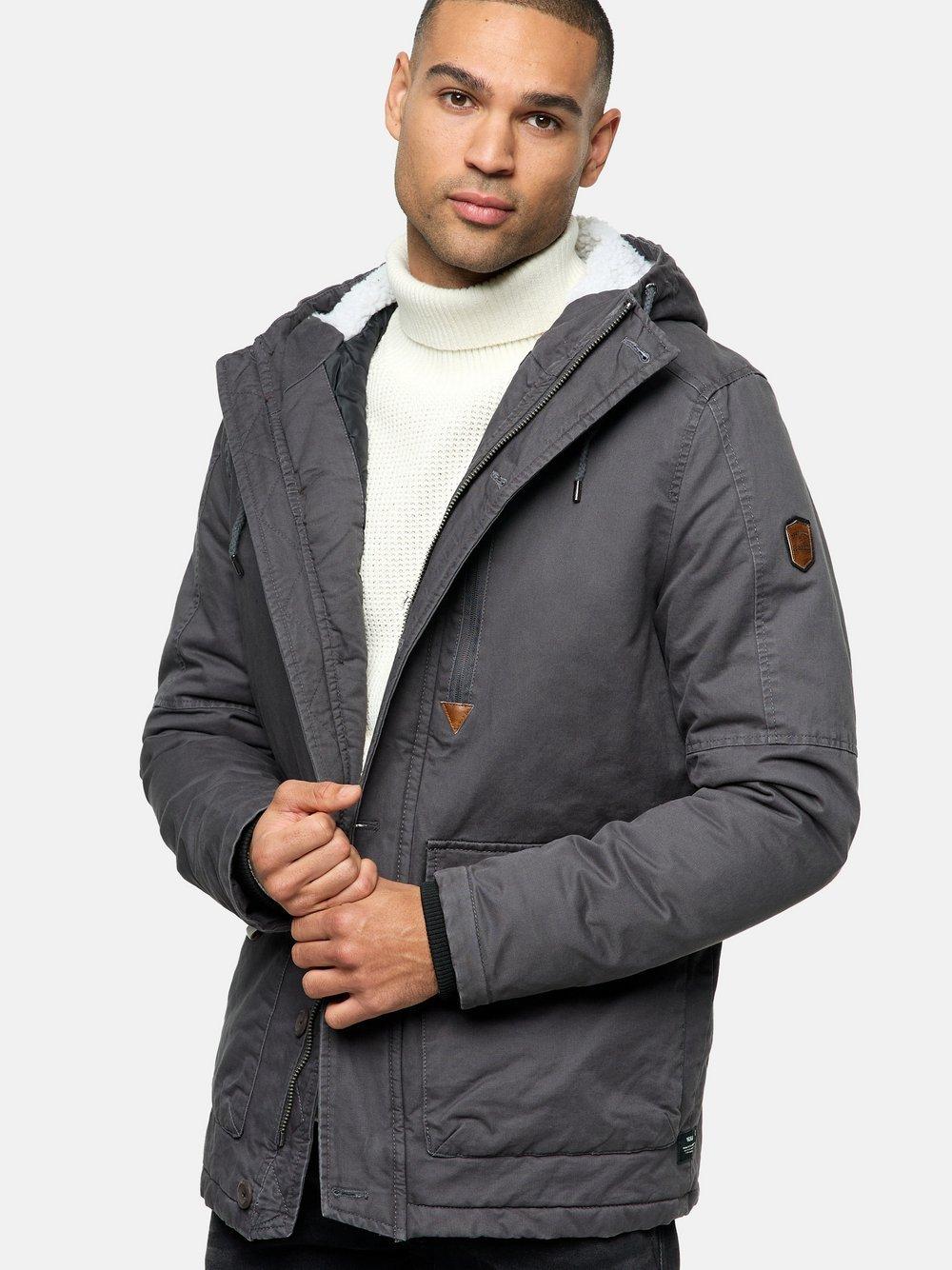 Indicode Winterjacke Herren Baumwolle, anthrazit von INDICODE