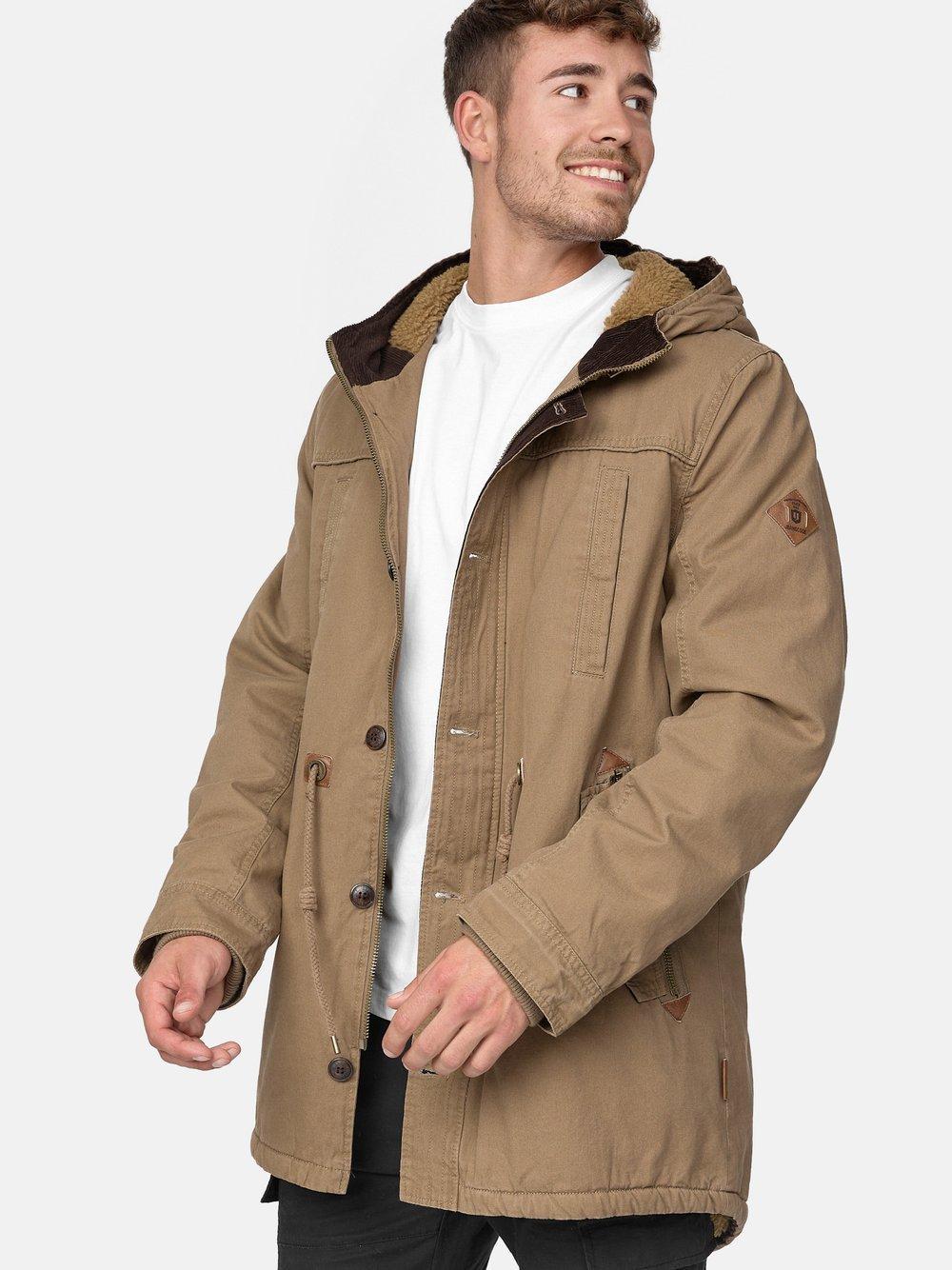 Indicode Winterjacke Herren Baumwolle, camel von INDICODE