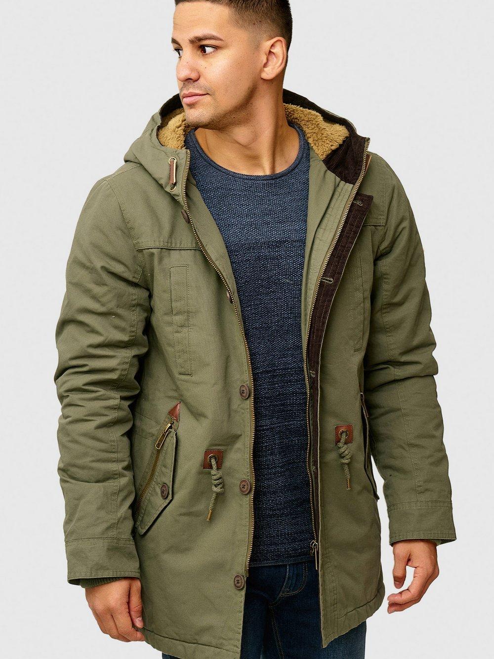 Indicode Winterjacke Herren Baumwolle, khaki von INDICODE