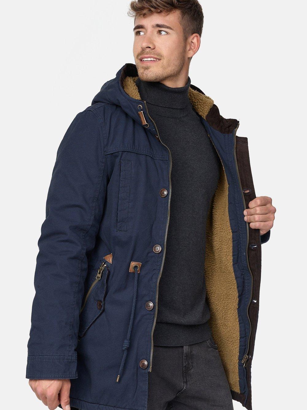 Indicode Winterjacke Herren Baumwolle, marine von INDICODE