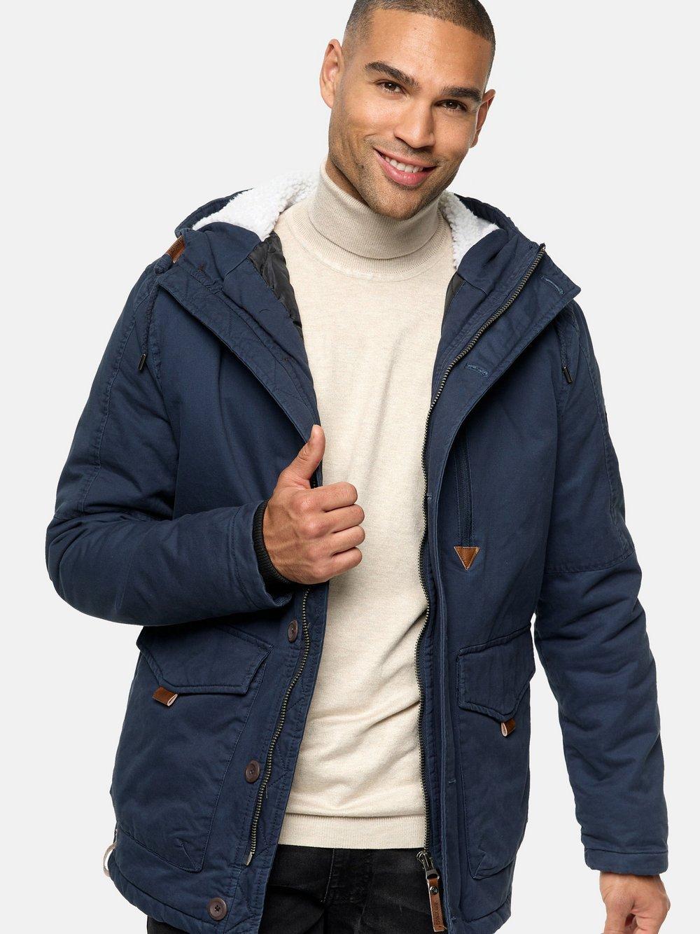 Indicode Winterjacke Herren Baumwolle, marine von INDICODE