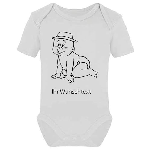 INDIGOS UG - Babystrampler - Strampler 071 mit Wunschname personalisiert - Wunschtext weiß 86-92 - Baby Strampler Mädchen - OneSize - Baby Kleidung von INDIGOS UG