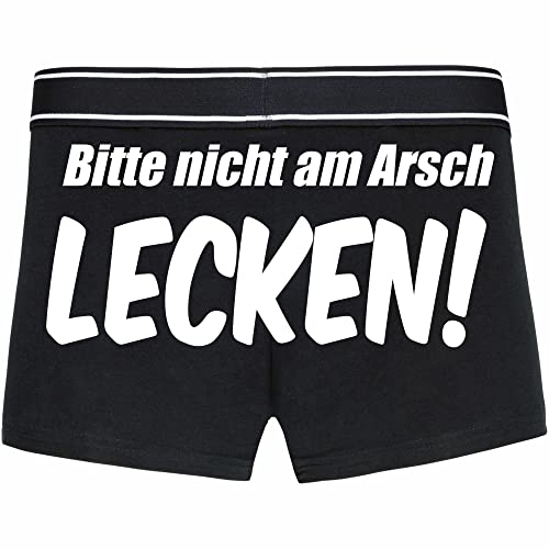 INDIGOS UG Boxershorts - Mann - schwarz - L - hinten - Bitte Nicht am Arsch lecken - lustiges Motiv - Spruch - Unterwäsche - Unterhose - Freizeit - lustig von INDIGOS UG