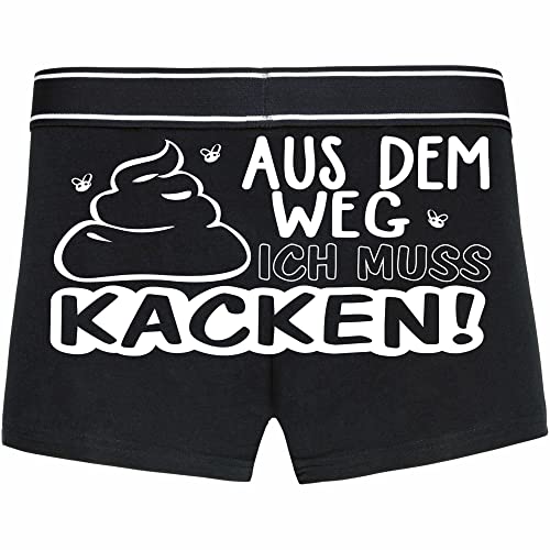 INDIGOS UG Boxershorts - Mann - schwarz - L - hinten - Knackarsch - lustiges Motiv - Spruch - Unterwäsche - Unterhose - Freizeit - lustig von INDIGOS UG