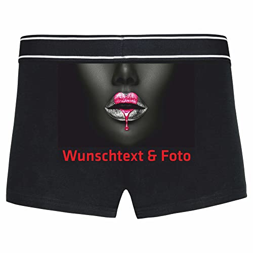 INDIGOS UG - Herren Boxershorts - schwarz - L - hinten - Herren Boxershorts - mit Wunschtext und Foto Bedruckt - personalisierte Geschenke Männer - Unterwäsche - Unterhose - Freizeit - lustig von INDIGOS UG