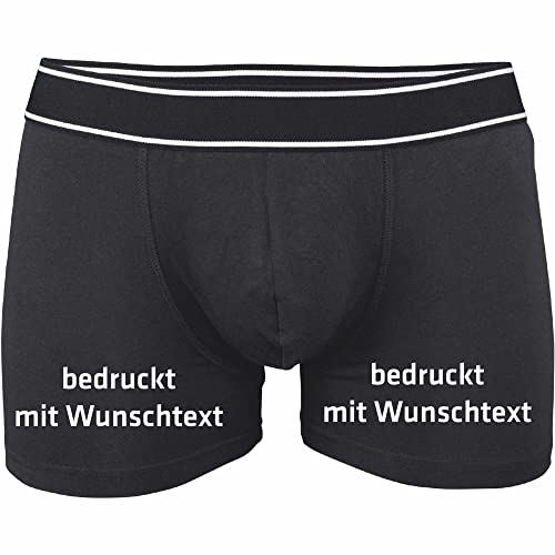 INDIGOS UG - Herren Boxershorts - schwarz - M - beidseitig - Boxershorts Herren - mit Wunschtext oder Wunschname Bedruckt - Unterhose - personalisierte Geschenke Männer von INDIGOS UG