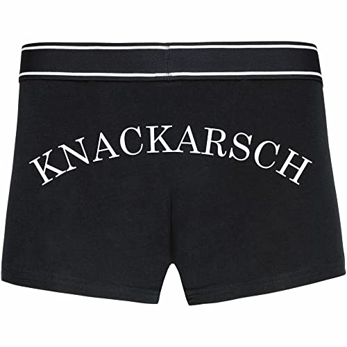 INDIGOS UG Boxershorts - Mann - schwarz - M - hinten - Knackarsch - lustiges Motiv - Spruch - Unterwäsche - Unterhose - Freizeit - lustig von INDIGOS UG